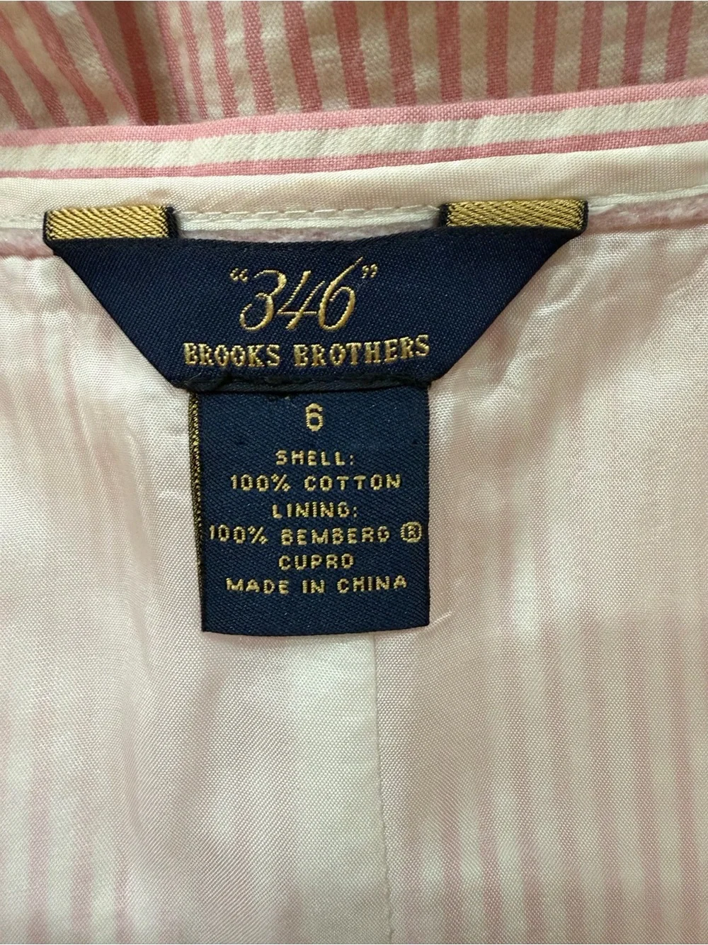 Brooks Brothers Pink and White Striped Seersucker Skirt with Sailboats